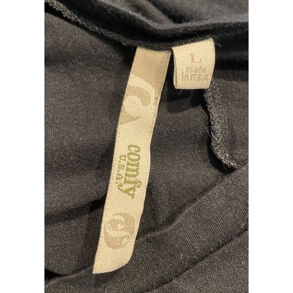 Comfy USA Swing Top Tunic Shirt Black Mesh Long Sleeve Large L - Picture 4 of 5